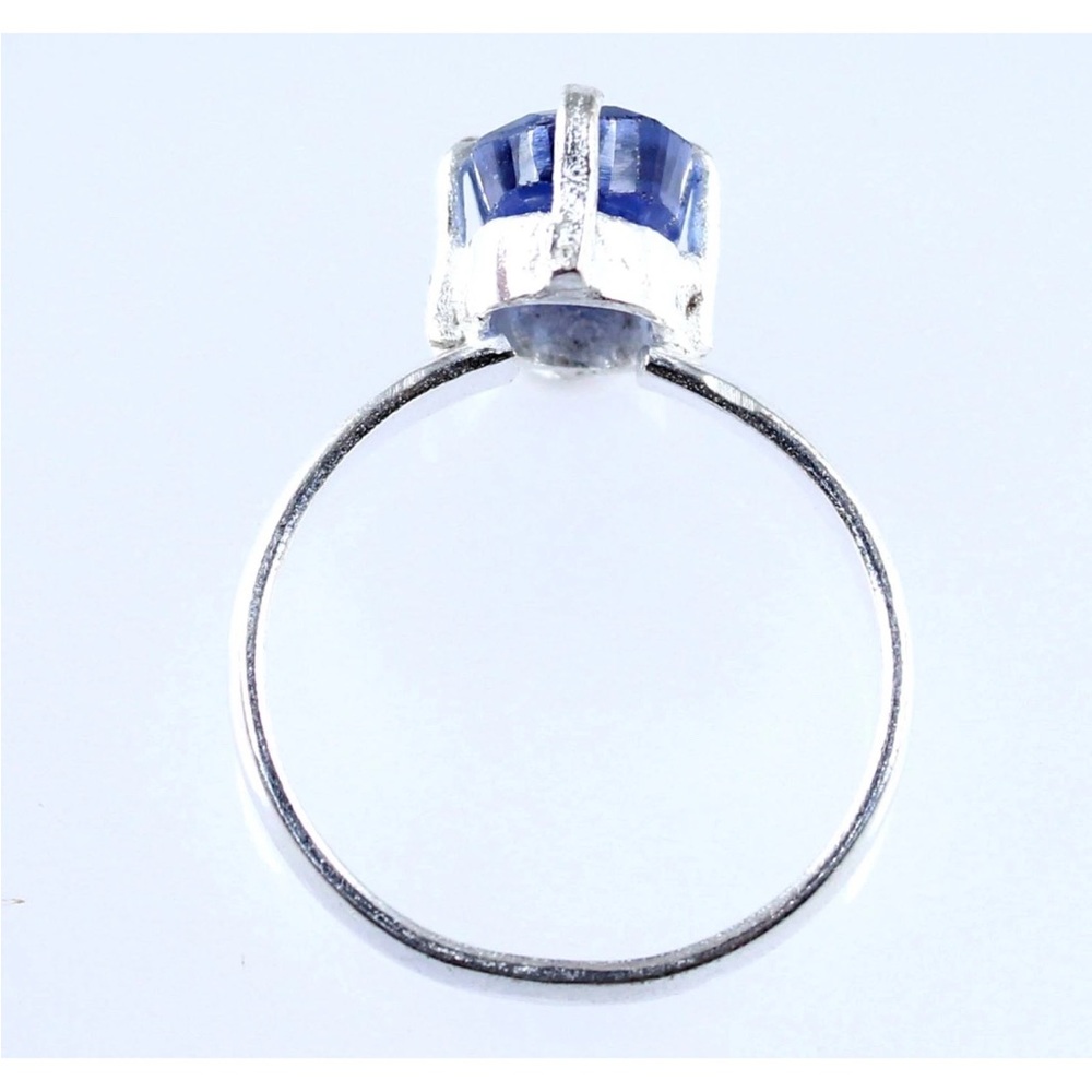 6Ct of Natural Blue Sapphire AGI certified Ring Sz 7.75 in 925 Sterling Silver - Picture 5 of 14